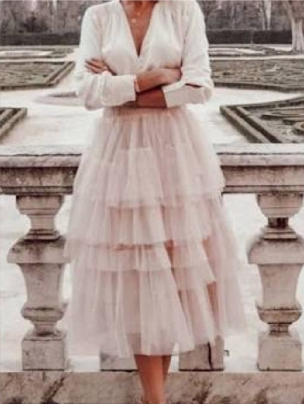 "Love Me More" Layered Tulle Skirt by Chicwish In Nude Pink NWT Size XL/US 10